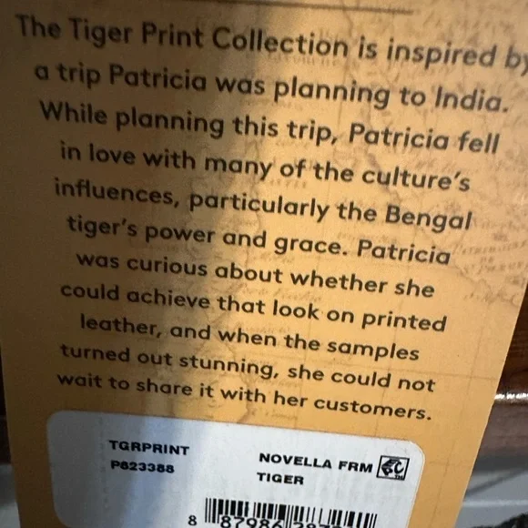Patricia Nash Tiger Print collection. NWT. Kiss lock. Three straps. Dust bag